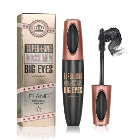 4D Silk Fiber Eyelash Mascara, Extra Long Thick & Voluminous Lash Mascara, Black Long-Lasting Waterproof 4D Mascara for Makeup 1 Count (Pack of 1)