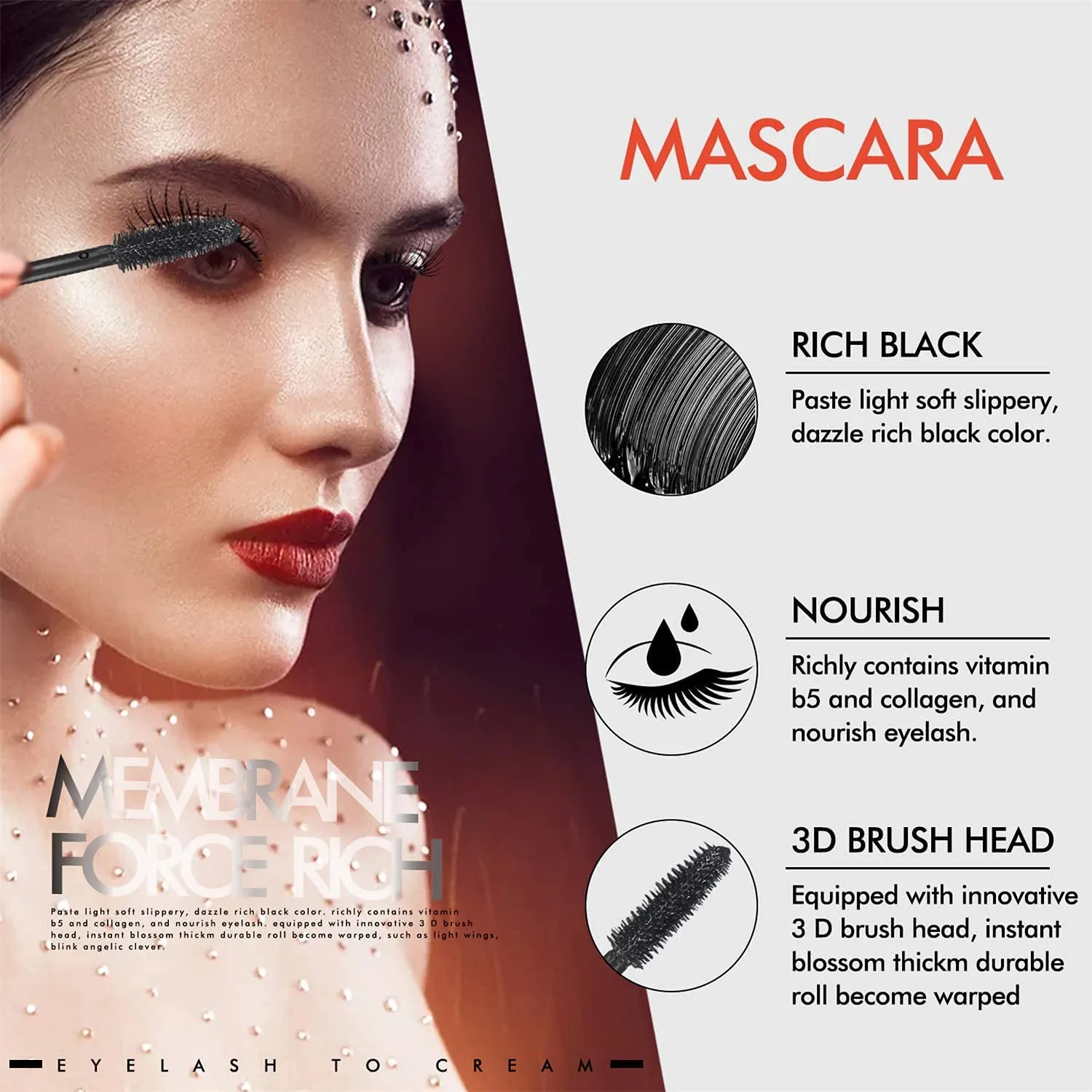 4D Silk Fiber Eyelash Mascara, Extra Long Thick & Voluminous Lash Mascara, Black Long-Lasting Waterproof 4D Mascara for Makeup 1 Count (Pack of 1)