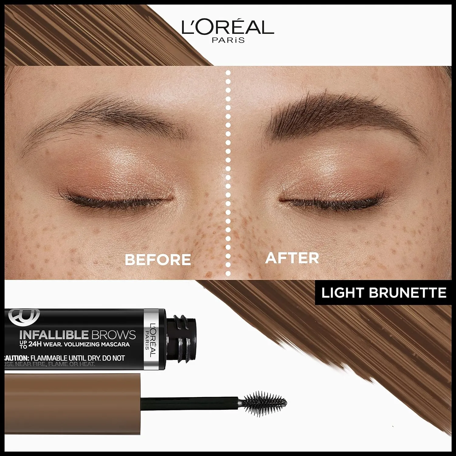 Infallible Volumizing 24H Wear Brow Mascara, Light Brunette