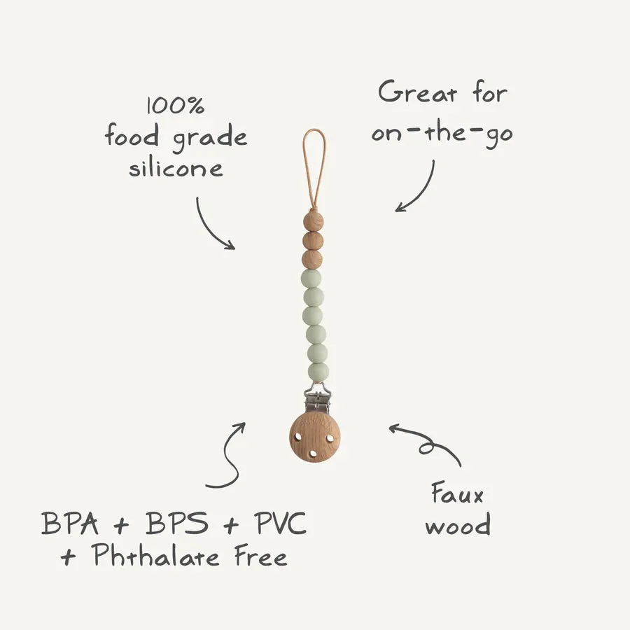 pacifier clip silicone eva - blush/natural