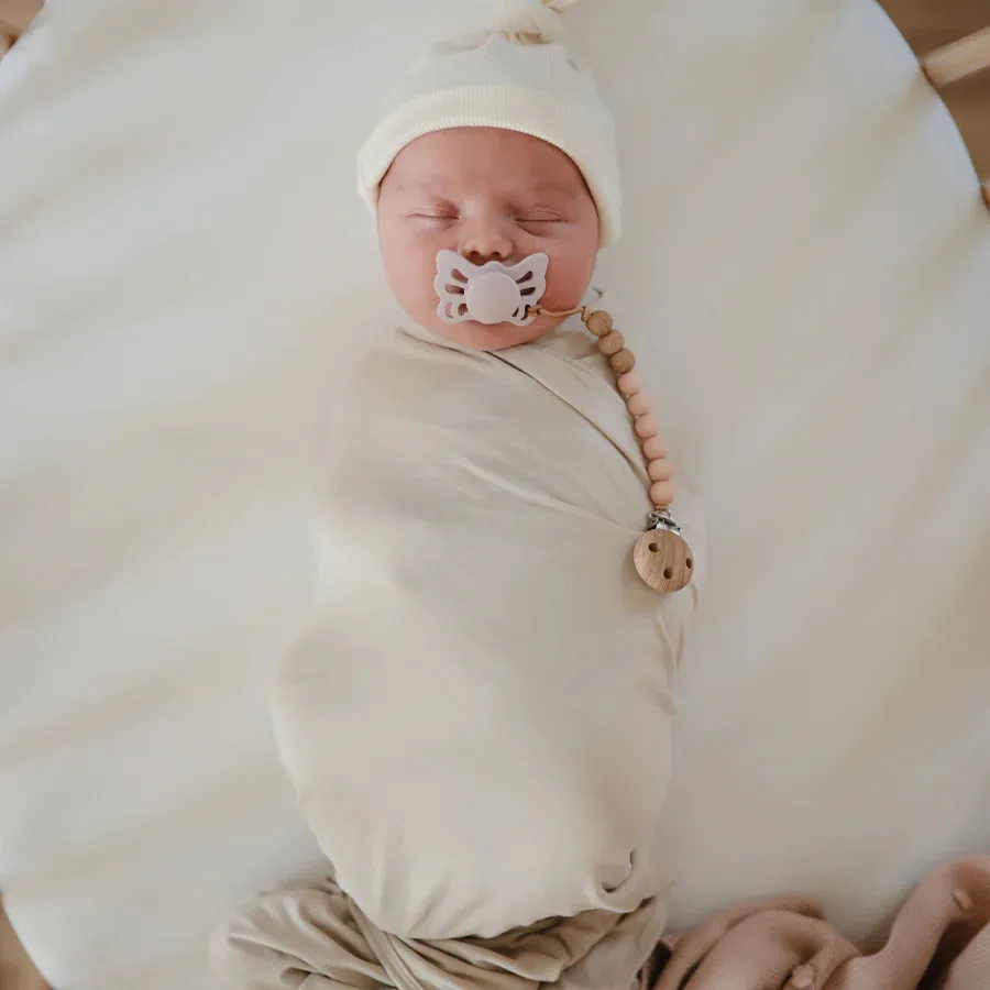 pacifier clip silicone eva - blush/natural