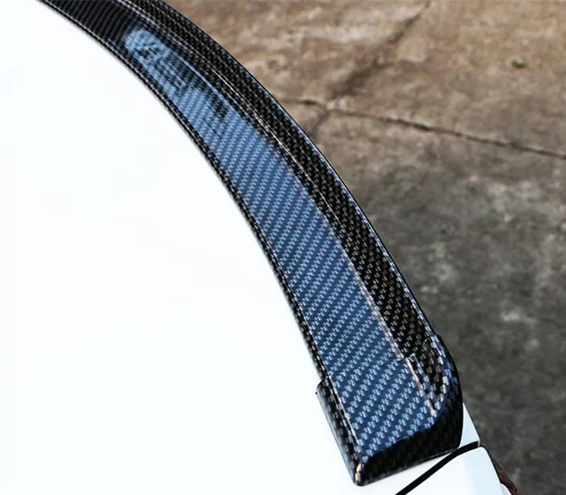 Pinalloy 4.11ft (152cm x 4cm) Universal PU Trunk Lip Spoiler or Roof Spoiler Body Kit Carbon Fiber Pattern Trim Sticker