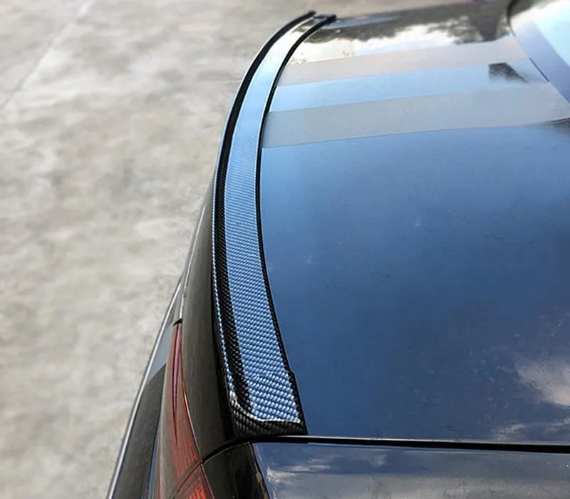 Pinalloy 4.11ft (152cm x 4cm) Universal PU Trunk Lip Spoiler or Roof Spoiler Body Kit Carbon Fiber Pattern Trim Sticker