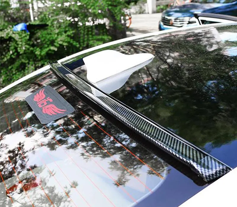 Pinalloy 4.11ft (152cm x 4cm) Universal PU Trunk Lip Spoiler or Roof Spoiler Body Kit Carbon Fiber Pattern Trim Sticker
