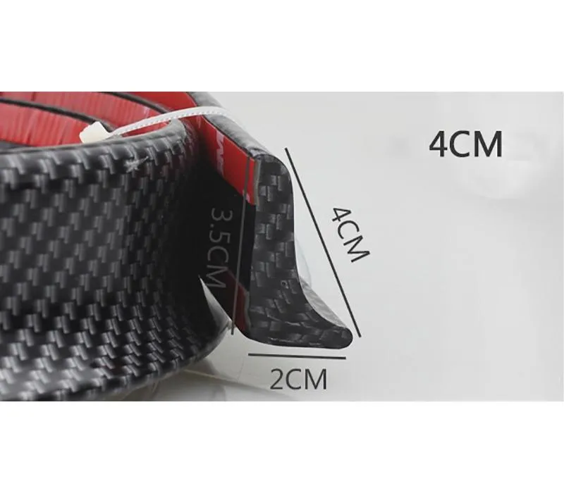 Pinalloy 4.11ft (152cm x 4cm) Universal PU Trunk Lip Spoiler or Roof Spoiler Body Kit Carbon Fiber Pattern Trim Sticker
