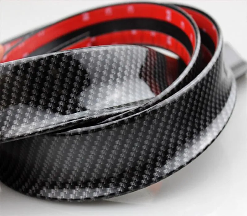 Pinalloy 4.11ft (152cm x 4cm) Universal PU Trunk Lip Spoiler or Roof Spoiler Body Kit Carbon Fiber Pattern Trim Sticker