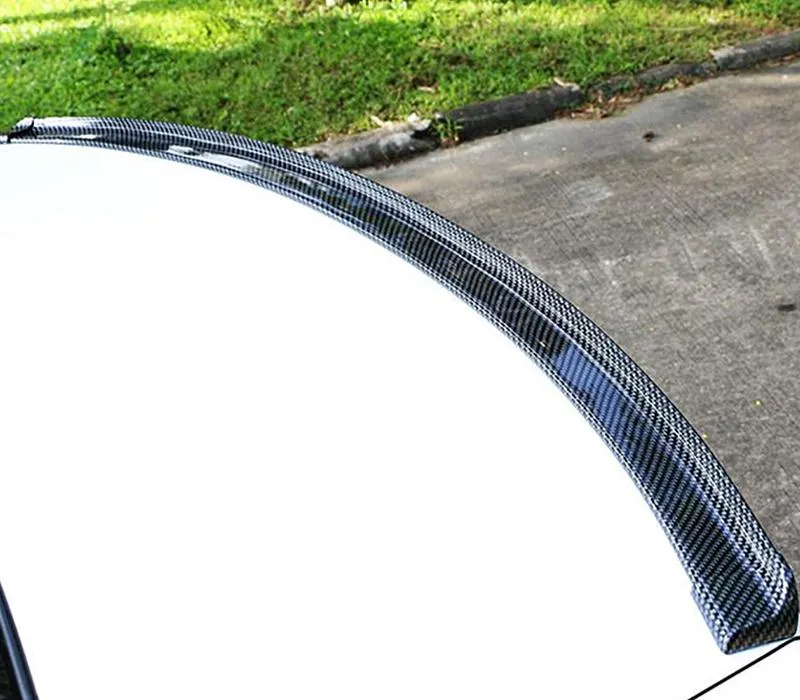 Pinalloy 4.11ft (152cm x 4cm) Universal PU Trunk Lip Spoiler or Roof Spoiler Body Kit Carbon Fiber Pattern Trim Sticker