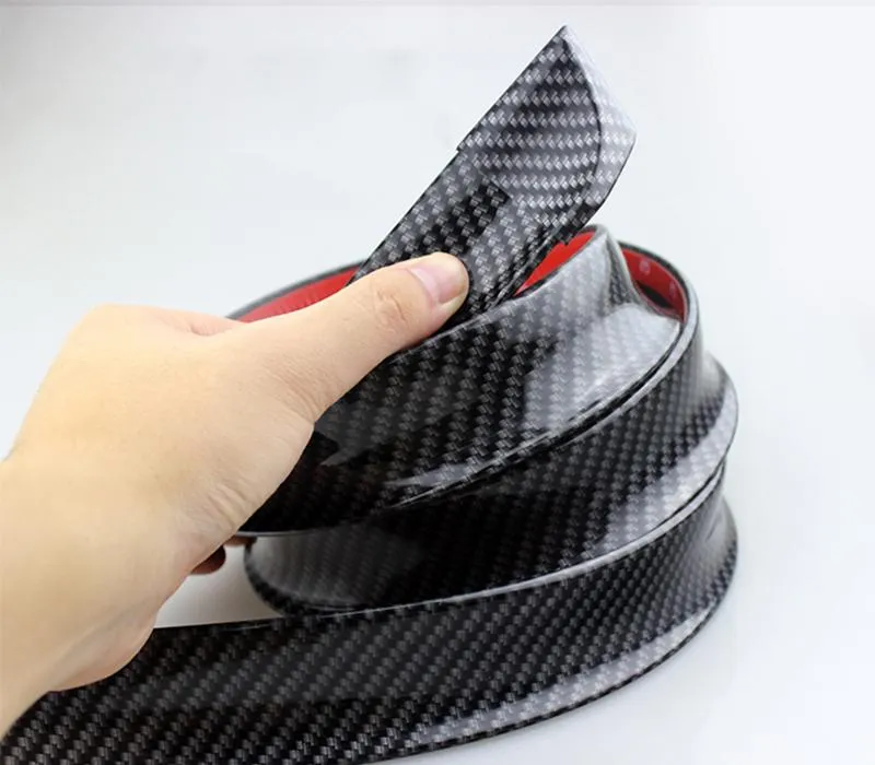 Pinalloy 4.11ft (152cm x 4cm) Universal PU Trunk Lip Spoiler or Roof Spoiler Body Kit Carbon Fiber Pattern Trim Sticker