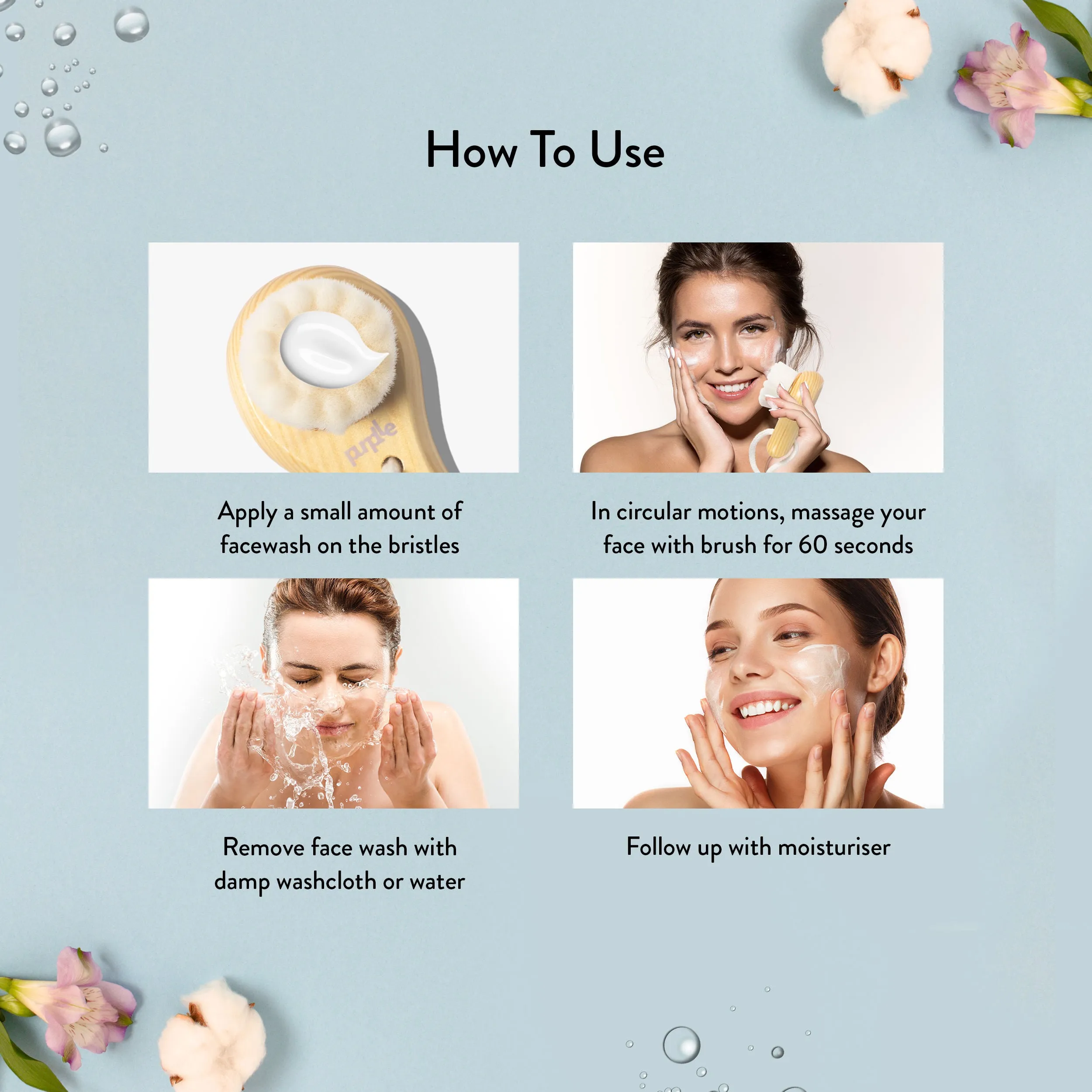 Purplle Flawless Skin Soft Face Cleansing Brush