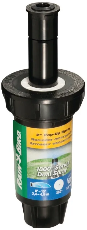 Rain Bird 1802FDS Spray Head Sprinkler, 1/2 in Connection, FNPT, 8 to 15 ft, Plastic :EA: QUANTITY: 1