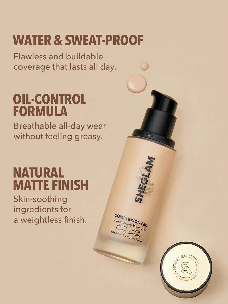 Sheglam - COMPLEXION PRO LONG LASTING BREATHABLE MATTE FOUNDATION - CAMEL