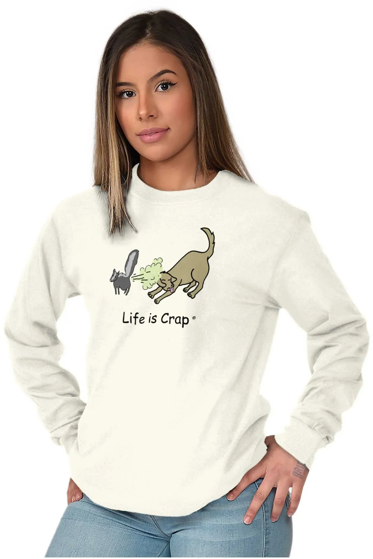 Skunk Spray Dog Long Sleeve Tee