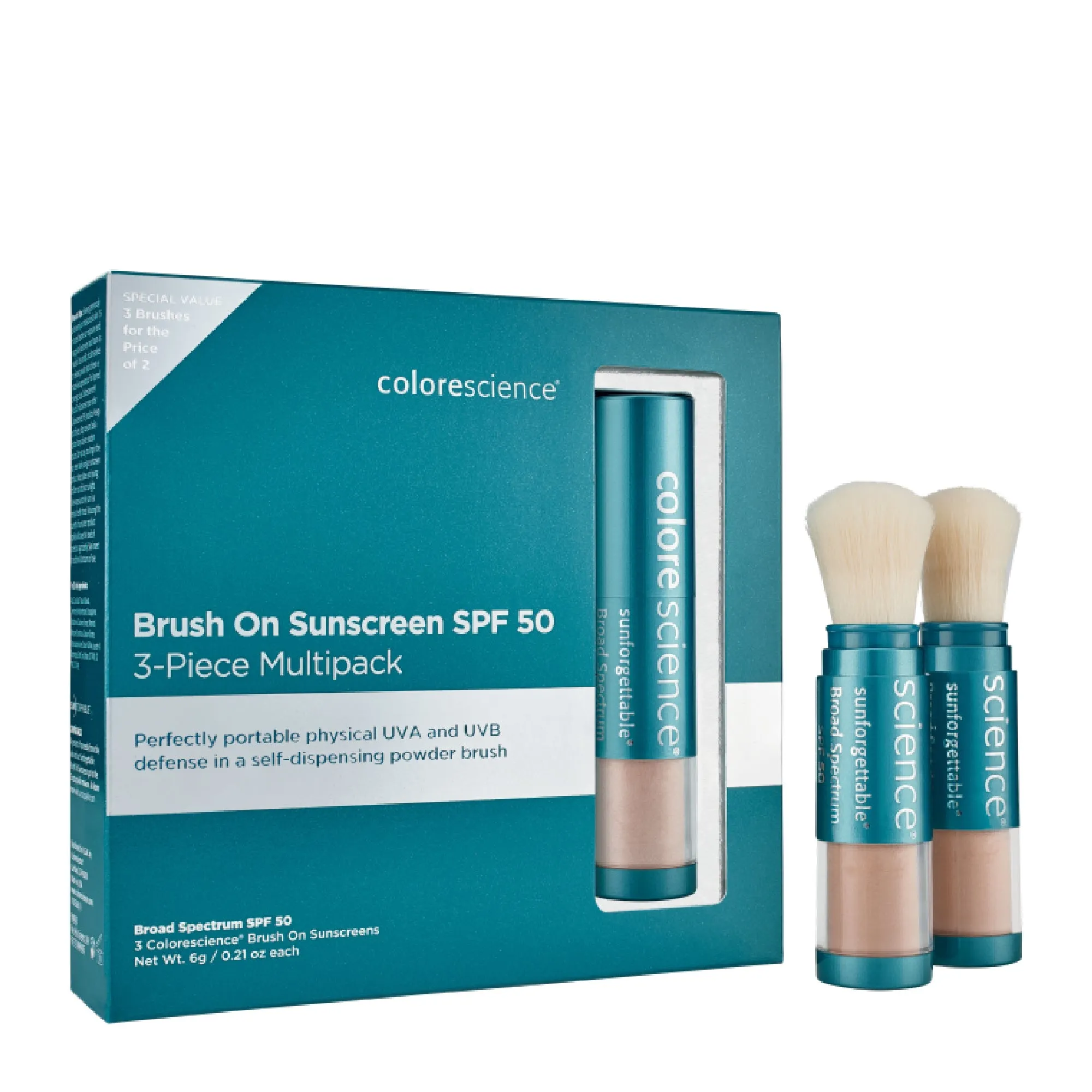 Sunforgettable Total Protection Brush-On Shield SPF 50 Multi-Pack: 3 Brushes - Medium